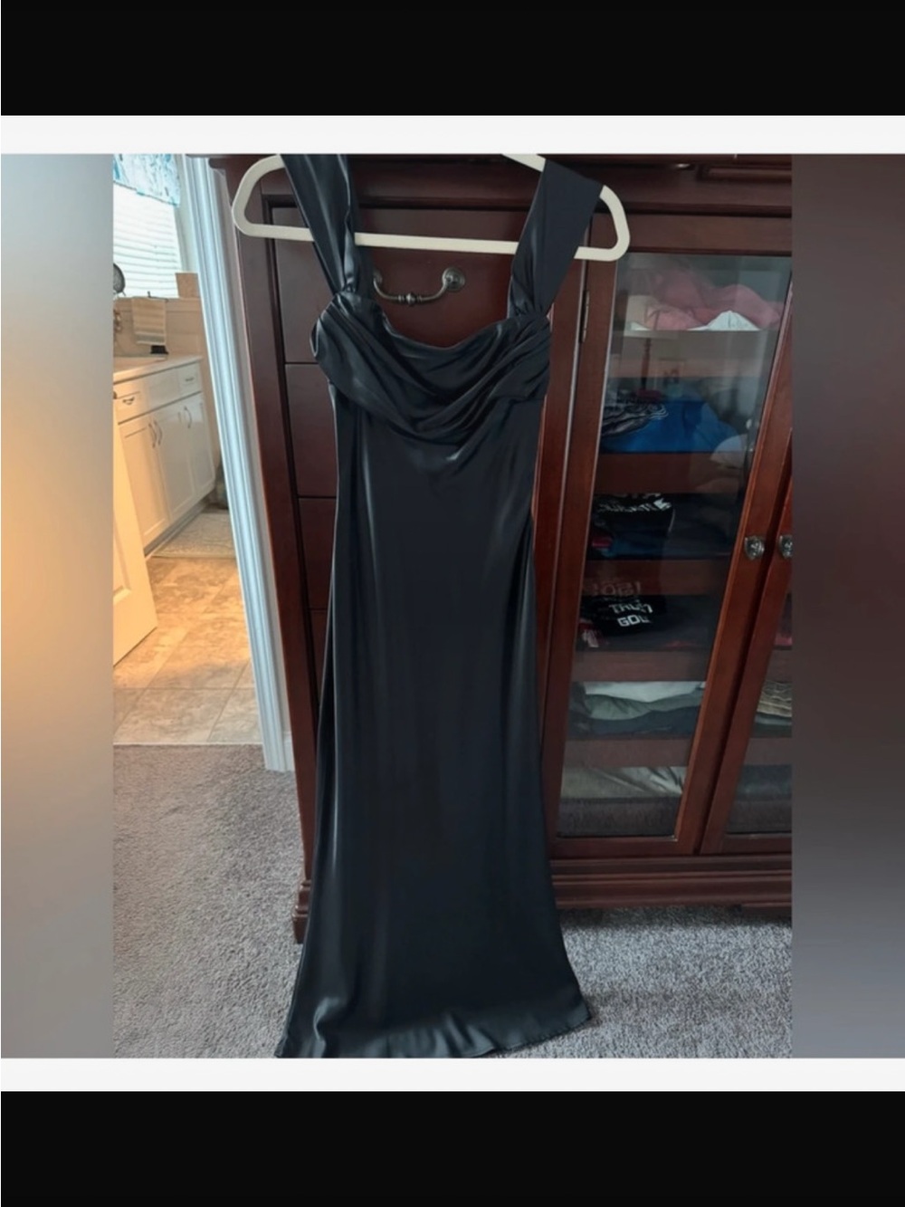 Womens Black Slip Dress